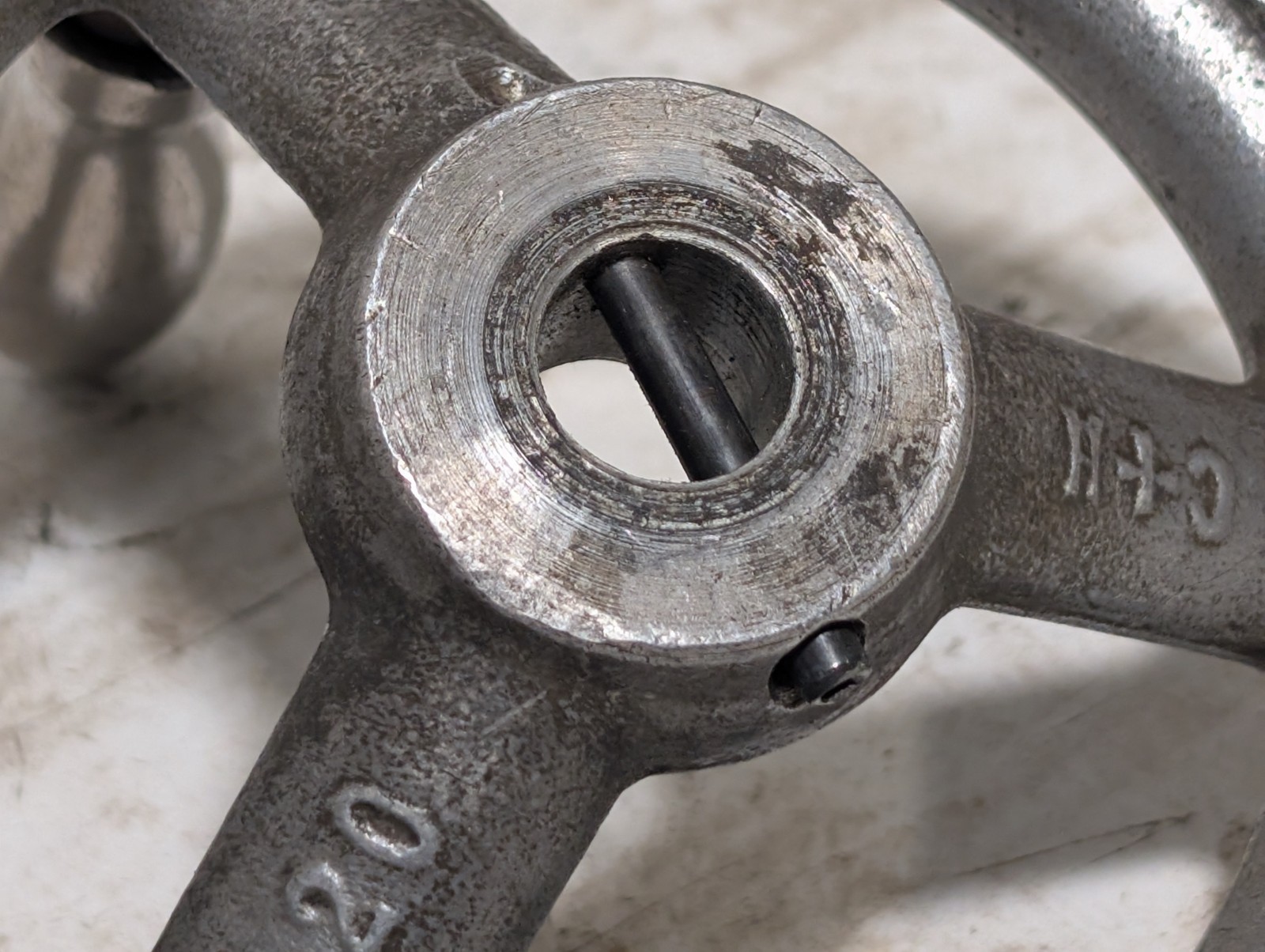 C+H 120 Spoked Handwheel, Three Spokes, Central Bore, Heavy Duty, Central Bore
