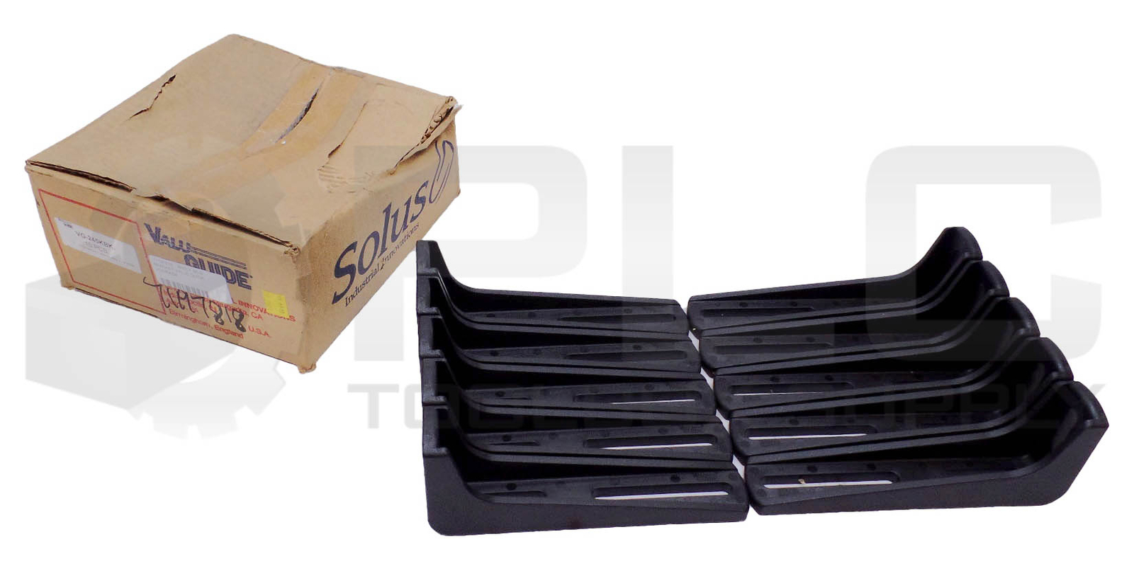 BOX OF 10 NEW SOLUS VG-245KBK VALU-GUIDE L-BRACKET BLACK PLASTIC *READ*