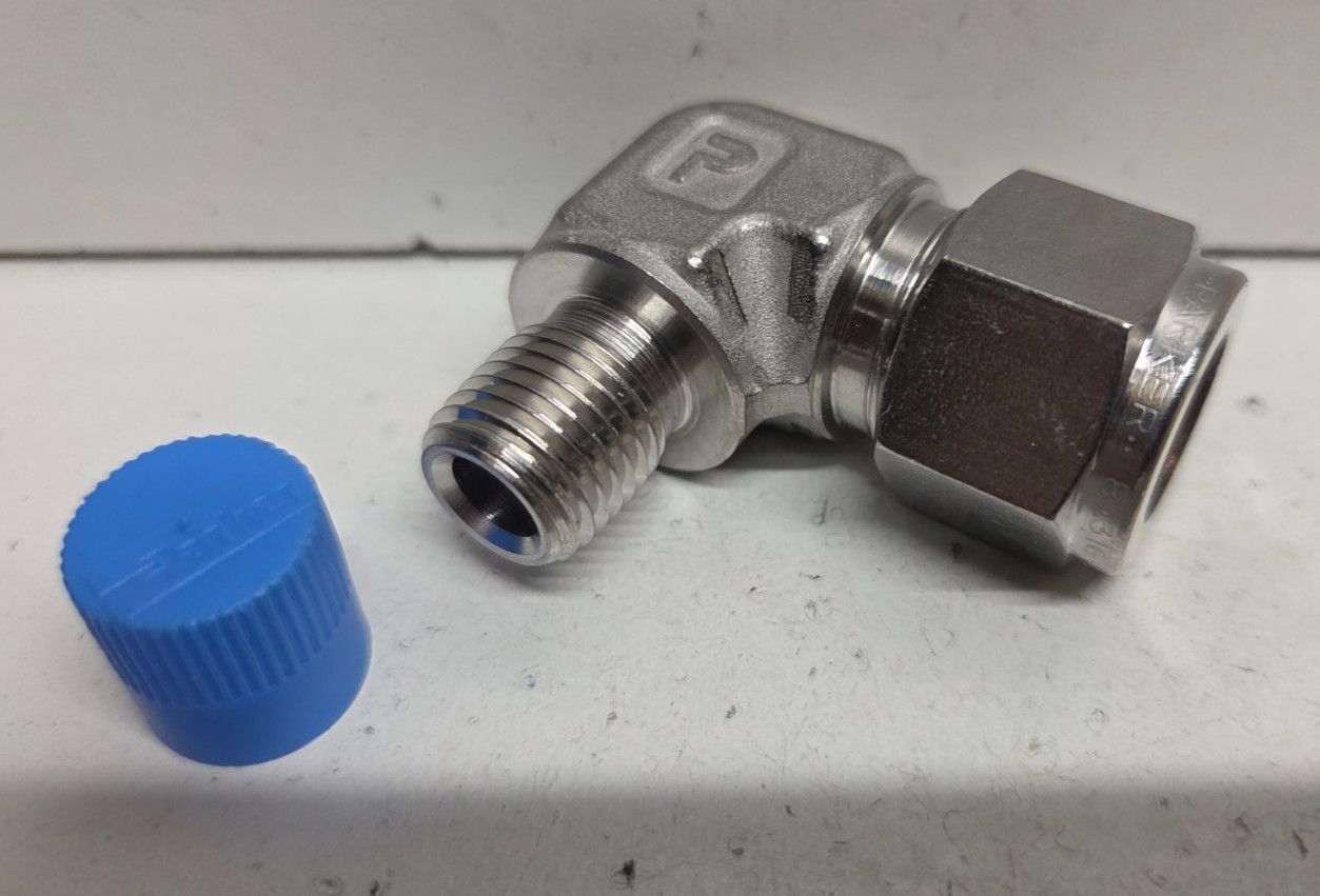 NEW NO BOX! PARKER 1/2″ TUBE OD X 1/4″ MNPT STAINLESS ELBOW 8MSEL4N-316