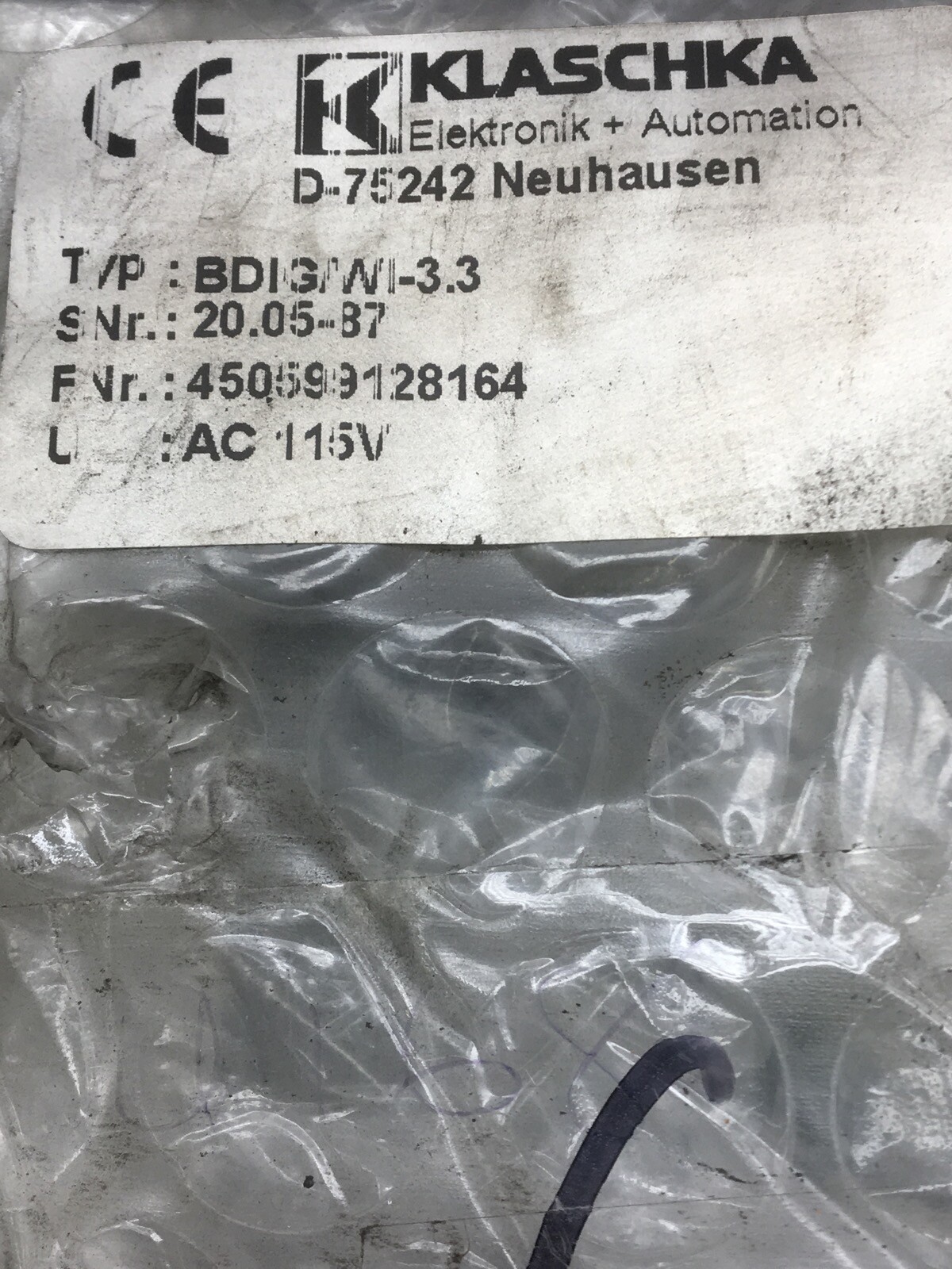 KLASCHKA BDIG DOUBLE SHEET METAL THICKNESS MONITOR BDIG WI-3.3