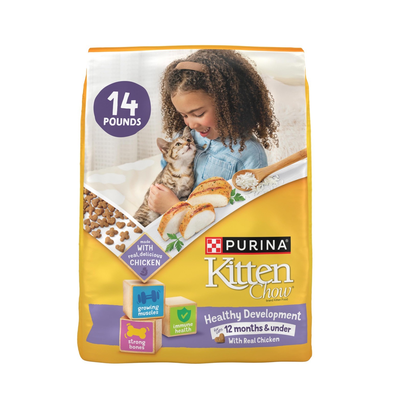 4 Pk – Purina Kitten Chow,Kitten Cat Dry Food,Chicken, Healthy Development, 14lb