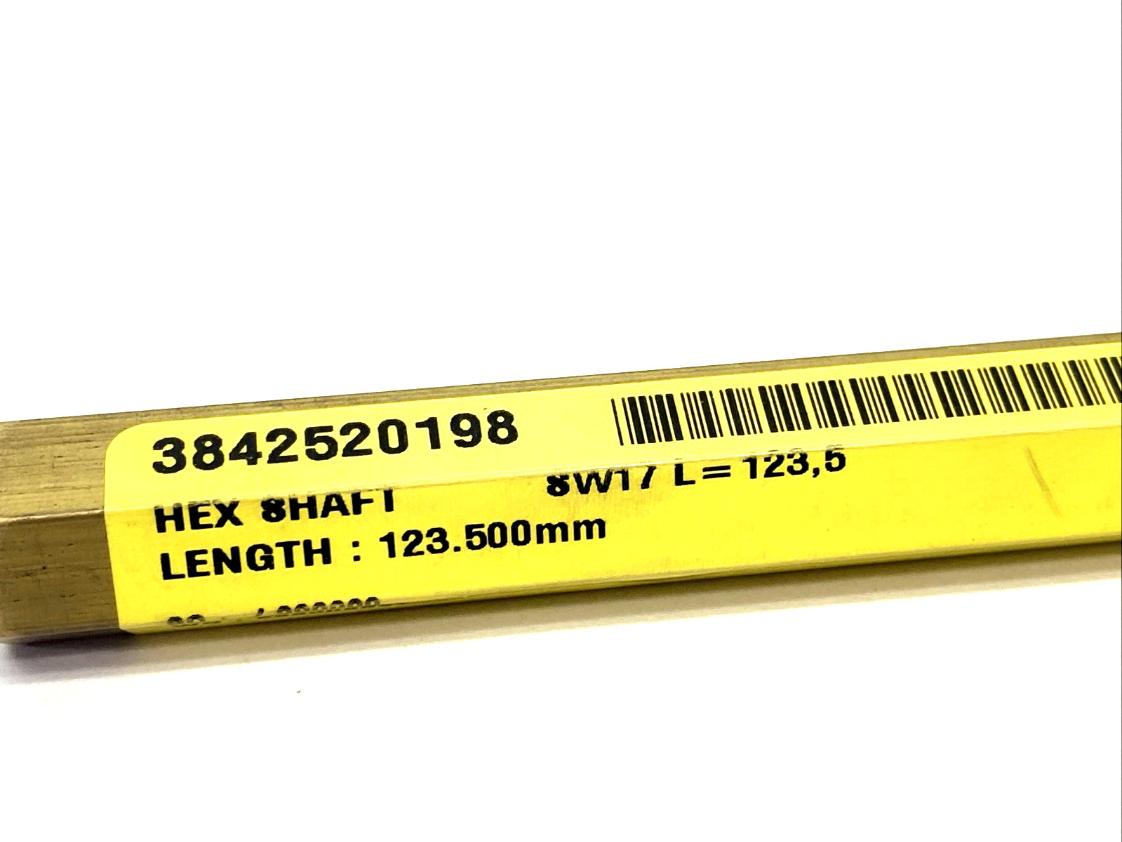 Bosch Rexroth 3842520198 Hex Shaft SW17 123.5mm Length 17mm Wrench Size