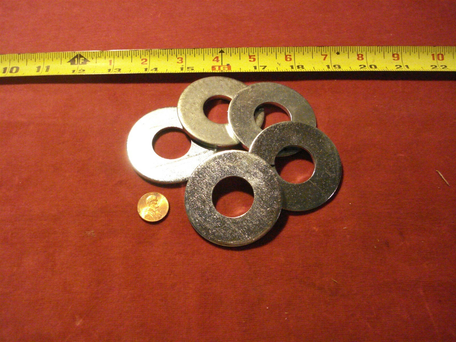 (1011.) Flat Washers Extra Large 7/8″ ID x 2-1/4″ OD 3GI Zinc Plated
