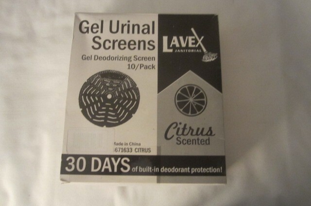 New in an Opened Box – Gel Urinal Screens – 10 Pack by Lavex Janitorial Citrus