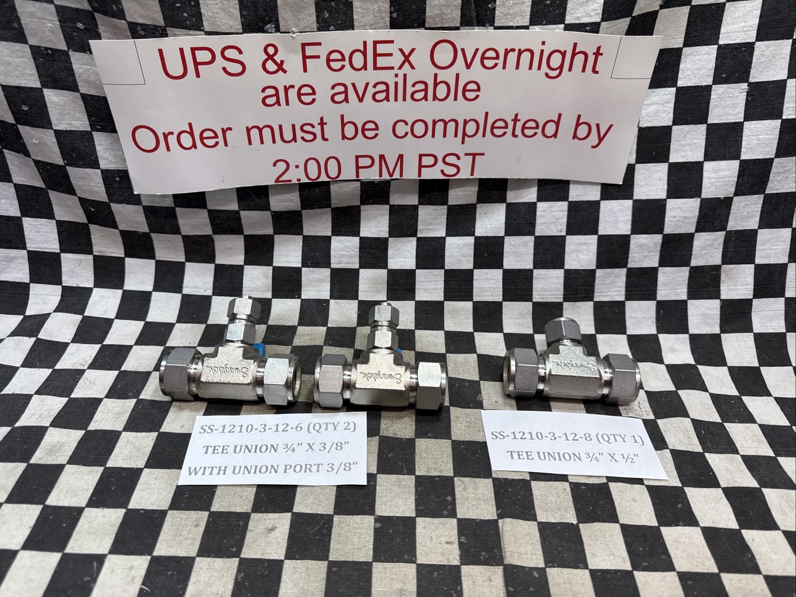 Swagelok SS-1210-3-12-6 & SS-1210-3-12-8, TEE Union REDUCER , LOT OF 3 #118F7