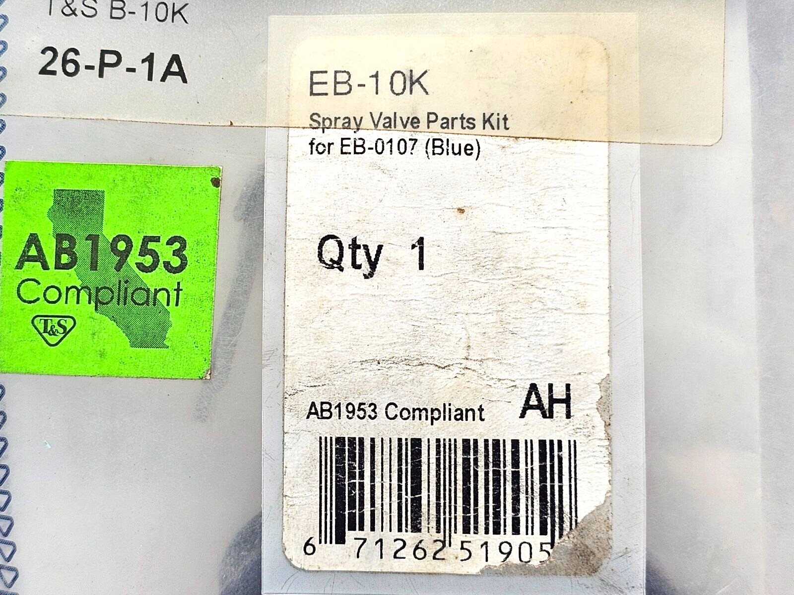 B-10K PARTS KIT FOR EB-0107 SPRAY VALVES T&S BRASS LOT OF 3