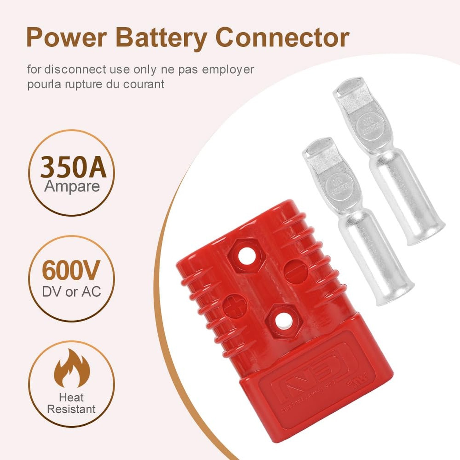 350 Amp 600 V Battery Quick Connector 350A Battery Power Connector (350A 4PC …