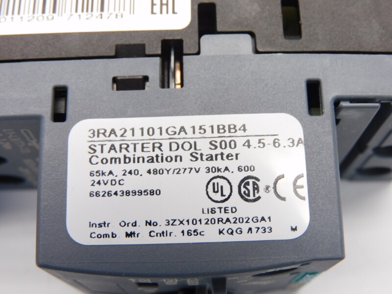 SIEMENS 3RA21101GA151BB4 24VDC 4.6-6.3A NSMP