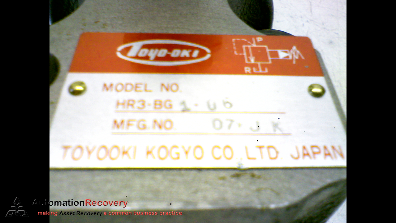 TOYOOKI HR3-BG106 BALANCING PISTON RELIEF VALVE, NEW* #169694
