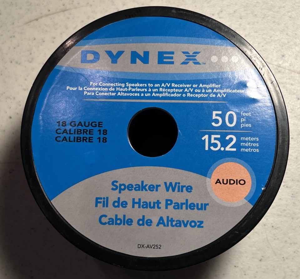 New Dynex 18 Gauge Speaker Wire Audio 50 feet ft DX-AV252