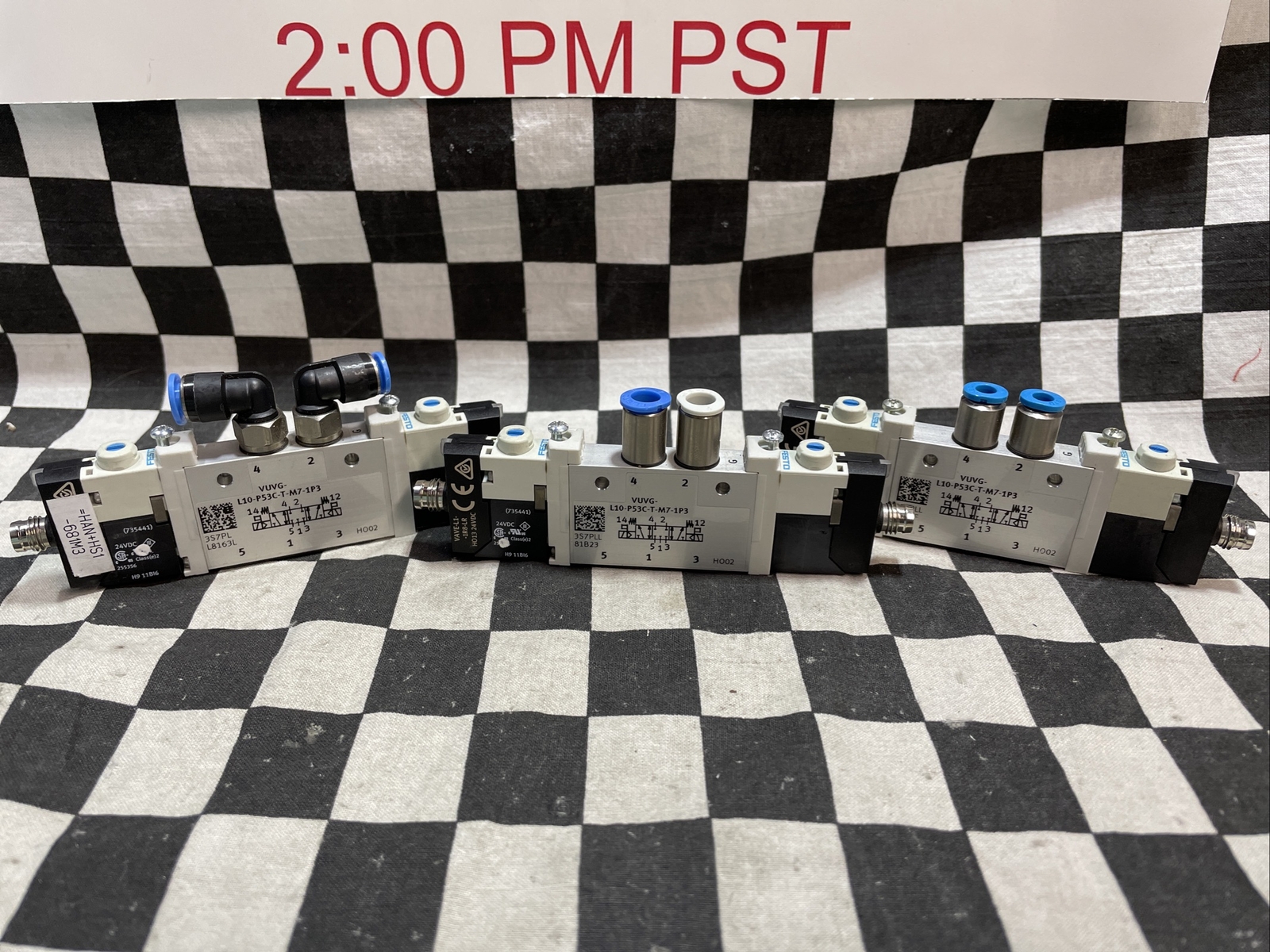 Festo VUVG-L10-P53C-T-M7-1P3, 566476, Solenoid Valve 5/2-way, LOT OF 3 #133P16