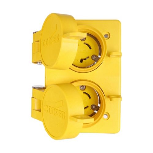 Eaton Wiring Devices 65W49DPLX – Recp Duplex WT 15A 250V 2P3W H/L YL – 1EA