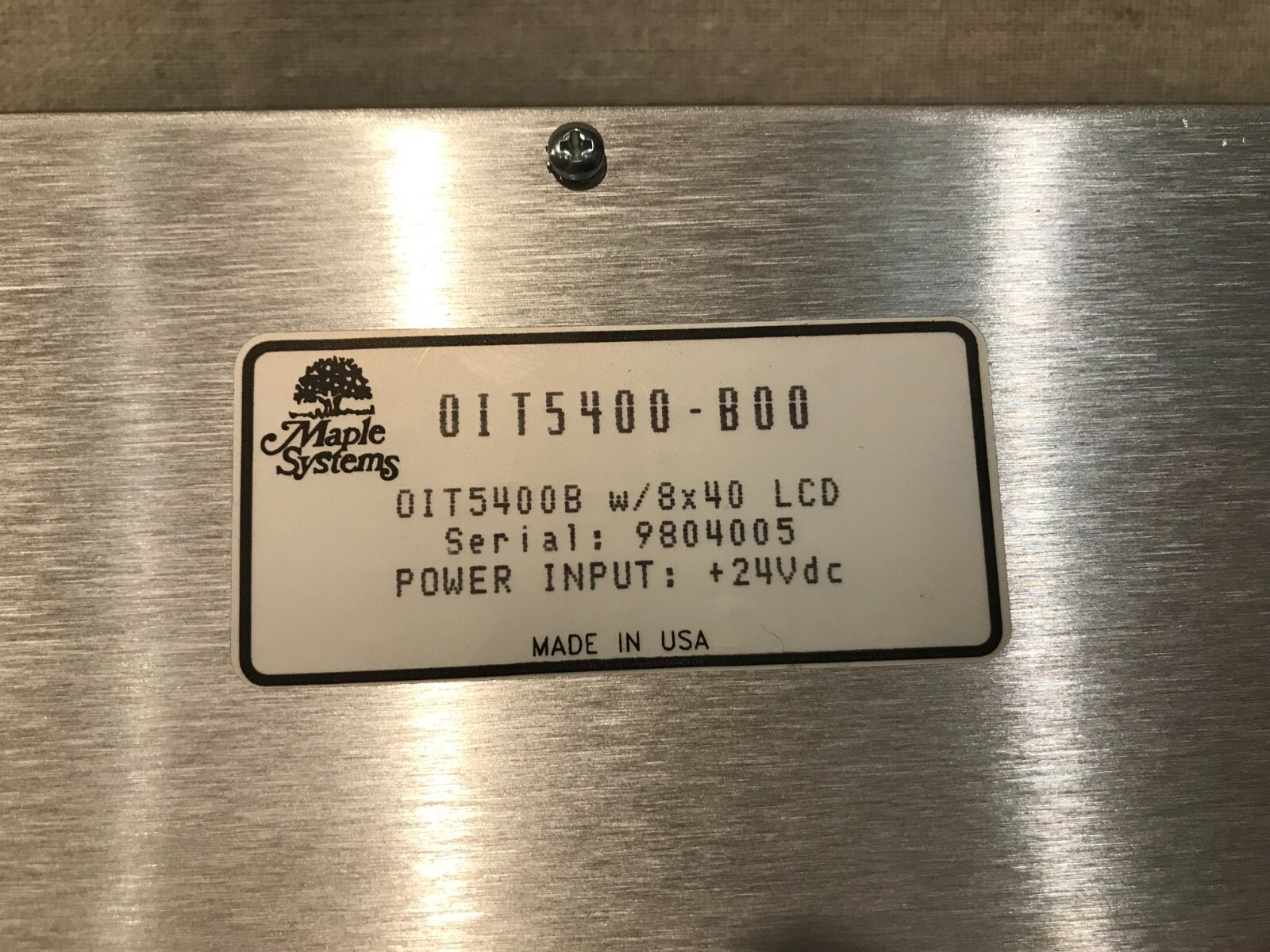 MAPLE SYSTEMS OIT5400B 00 old stock item