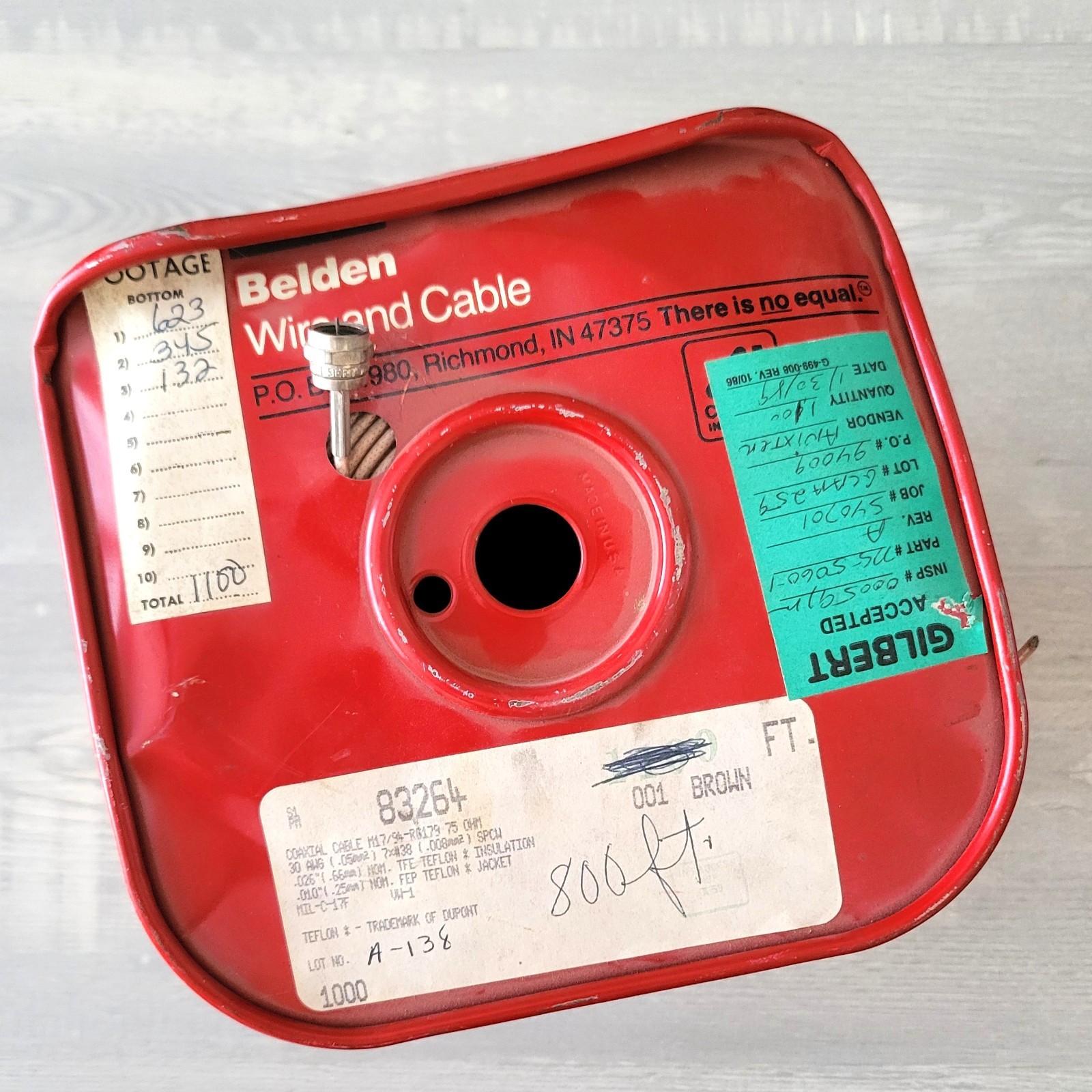 BELDEN 83264 CABLE / Coaxial Cable 30 AWG On Spool Weighs Over 7 Pounds