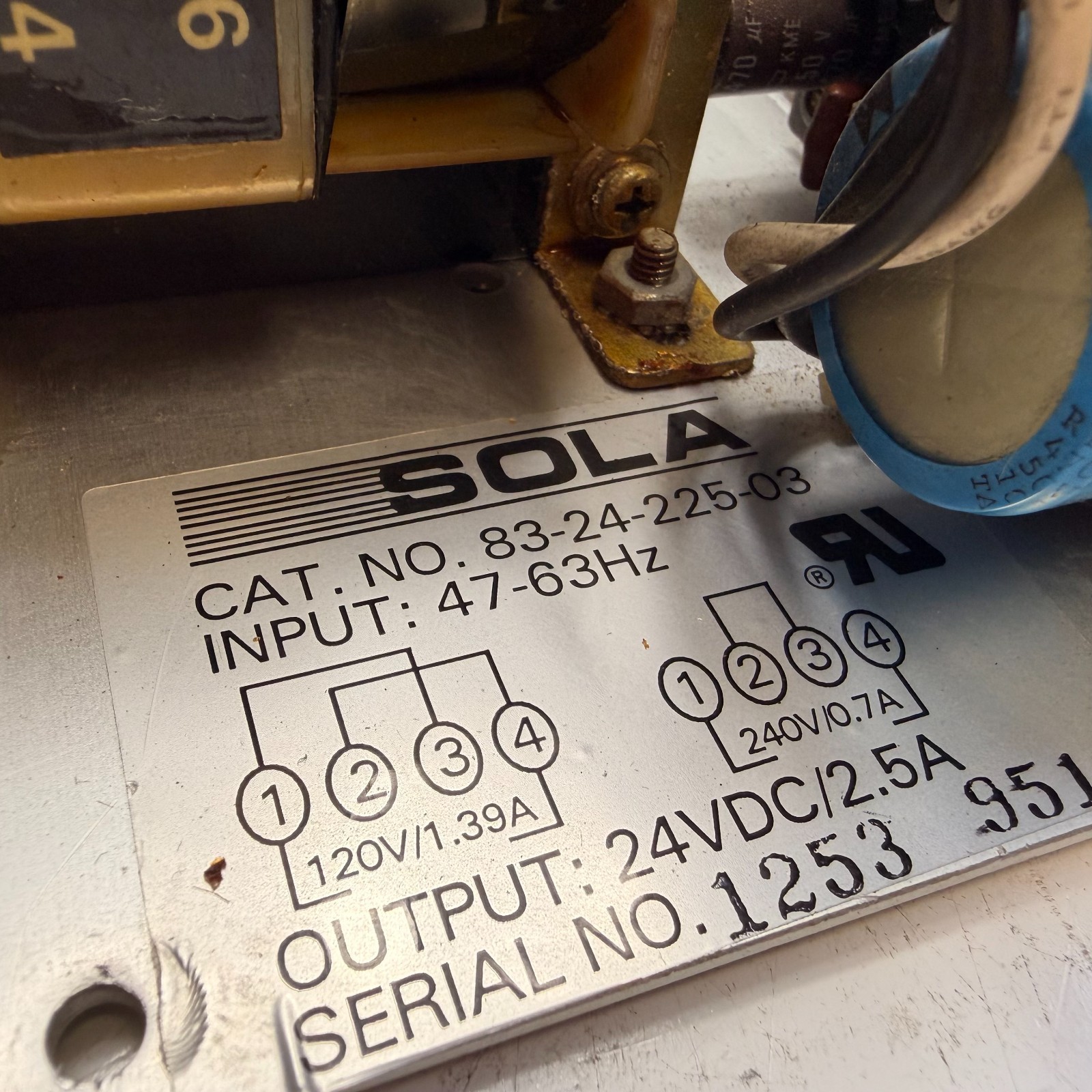 SGS SOLA 83-24-225-03 Power Supply 2.5A 24 VDC