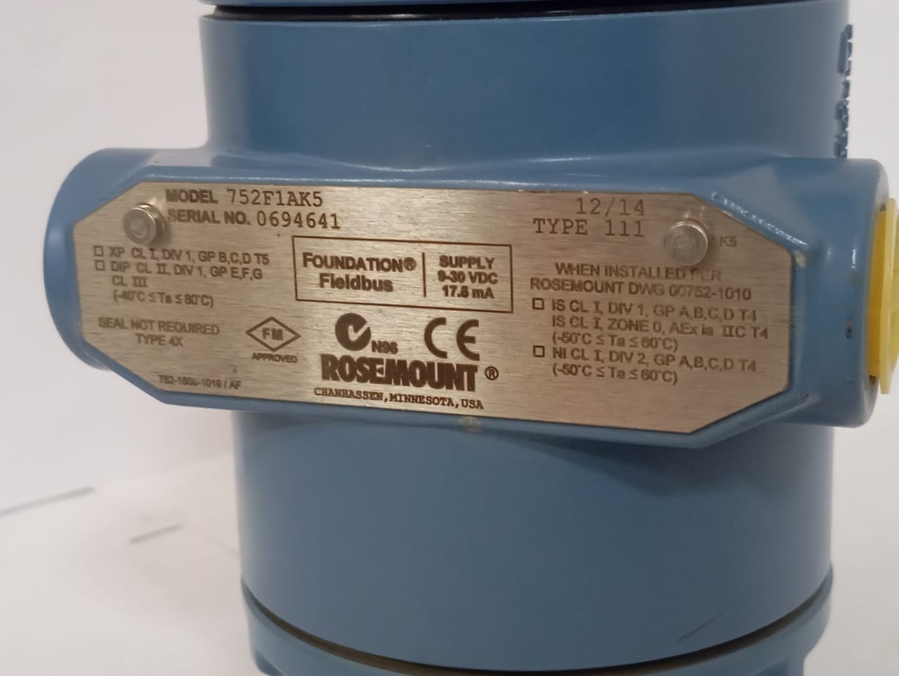 Rosemount / 752 Foundation Fieldbus Remote Indicator / 752F1AK5