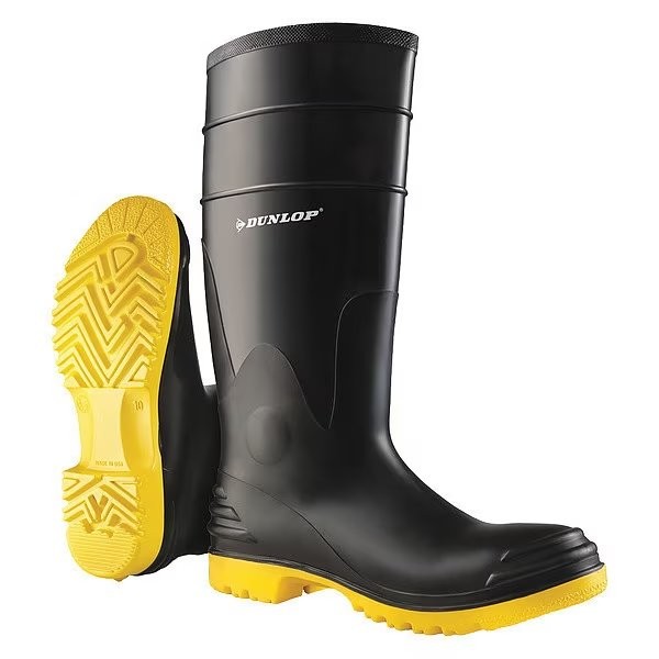 Dunlop 8680200 Men’s Dunlop Rubber Boot, Steel Toe, 16″ Height, Black,