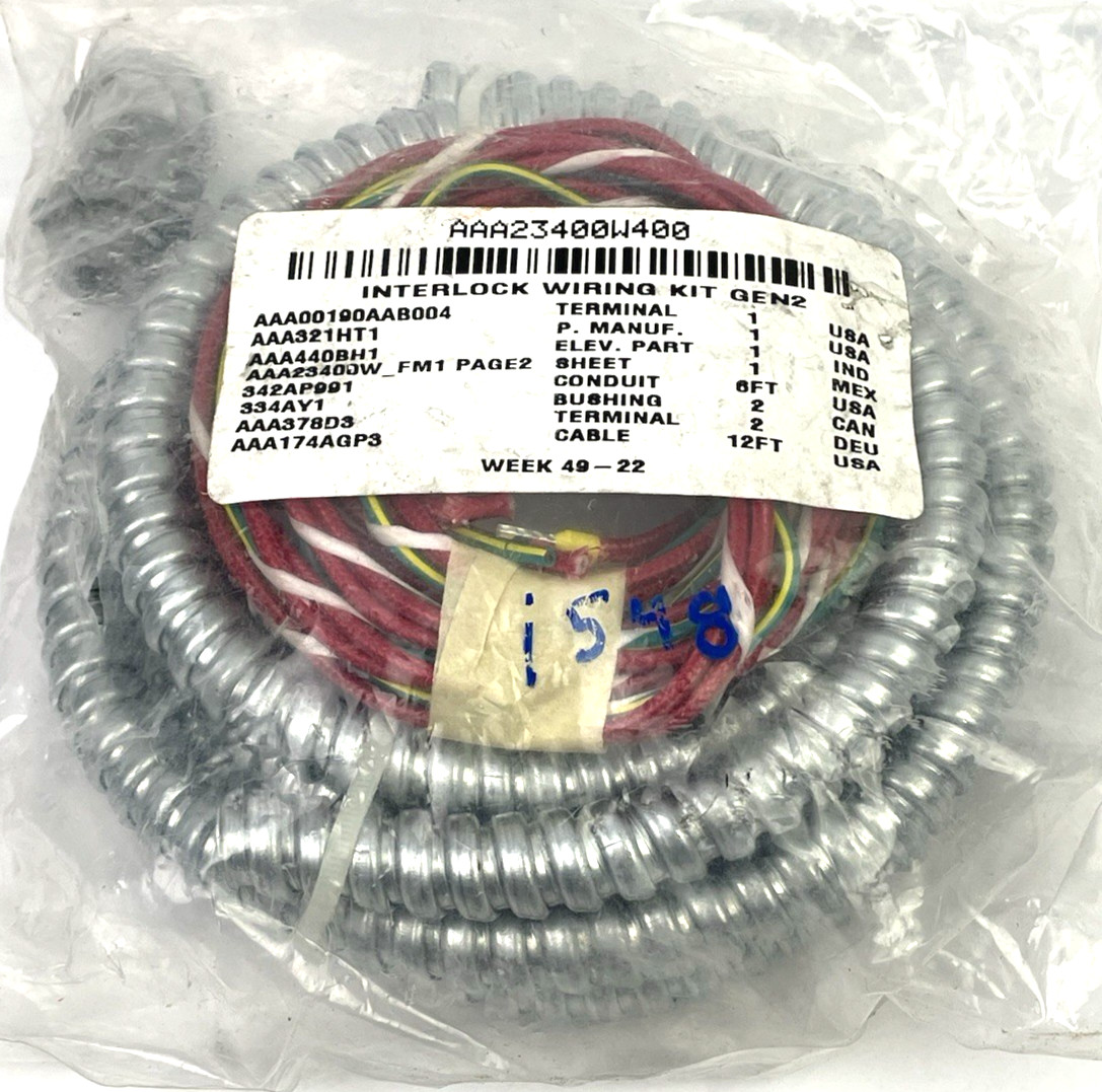 Otis Elevator AAA23400W400 GEN2 Interlock Wiring Kit
