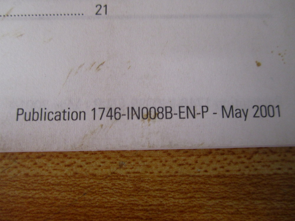 Allen Bradley 40071-085-01 SLC 500 Installation Instructions 40071-085-01(B)