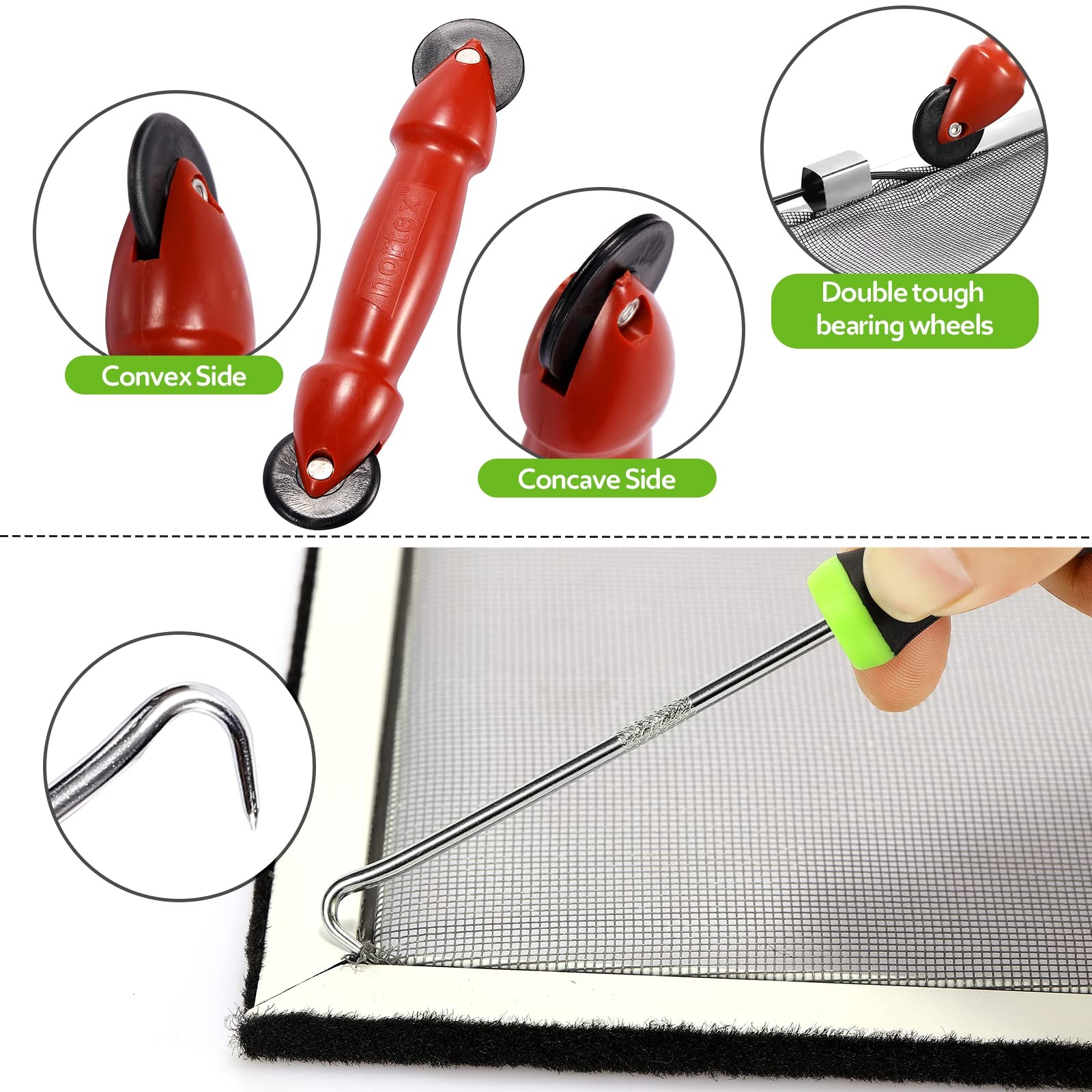 FLYZZZ Windows Screen Door Repair Kit Fiberglass 48″X118″/0.161″spline, Black