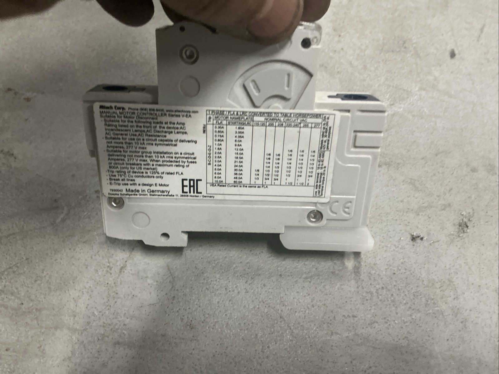 1C10UM ALTECH CIRCUIT BREAKER, 10 AMP, C CURVE, 1 POLE, 277 VAC, UL508 TYPE