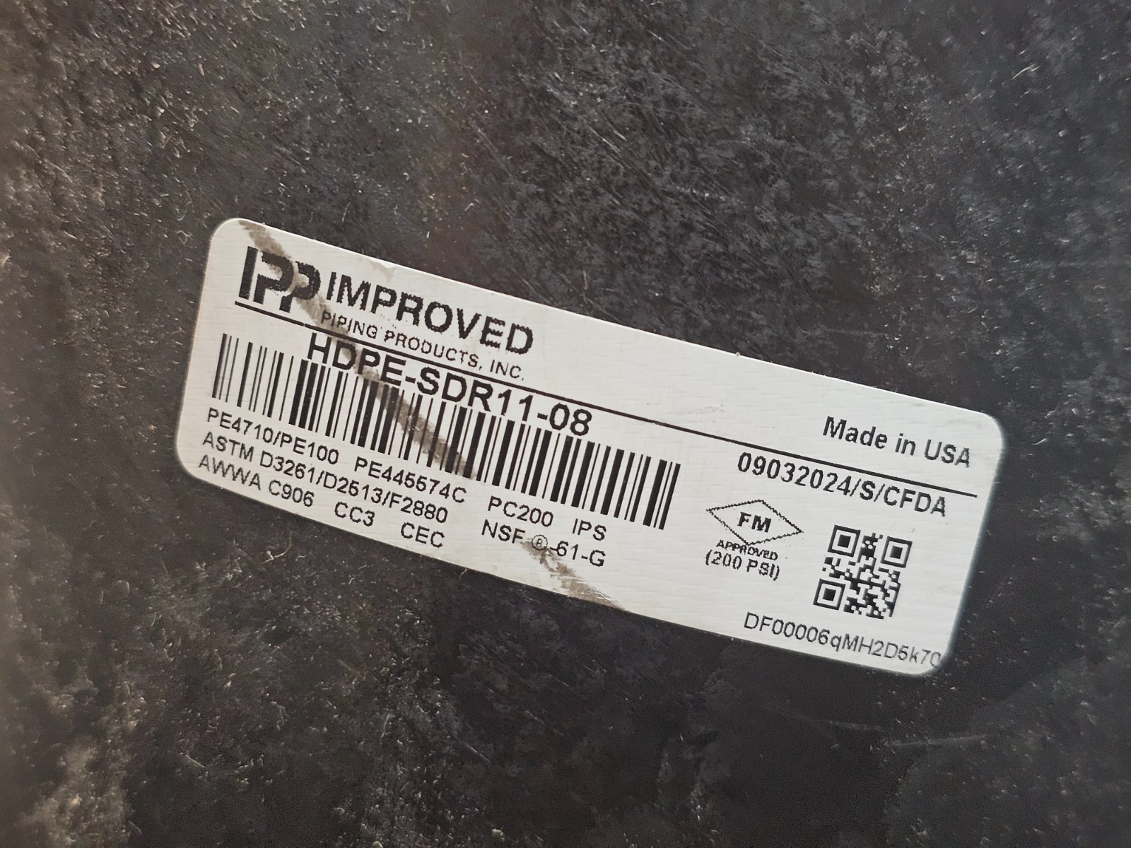 PP IMPROVED HDPE-SDR11-08 Butt Fusion Polyethylene Flange Adaptor PE4710/PE100