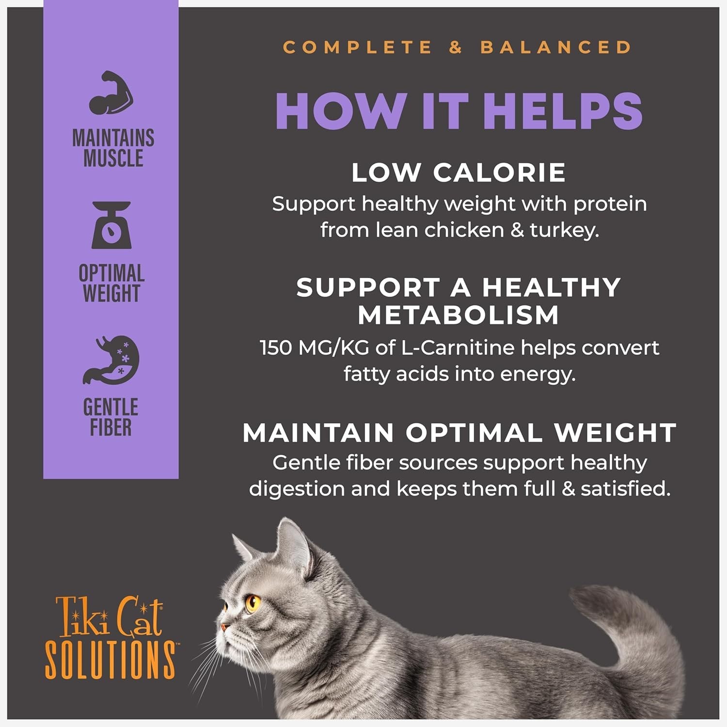 Tiki Cat® Solutions# Adult Cat Food – Light, Turkey Recipe – 5.6 lbs Bag