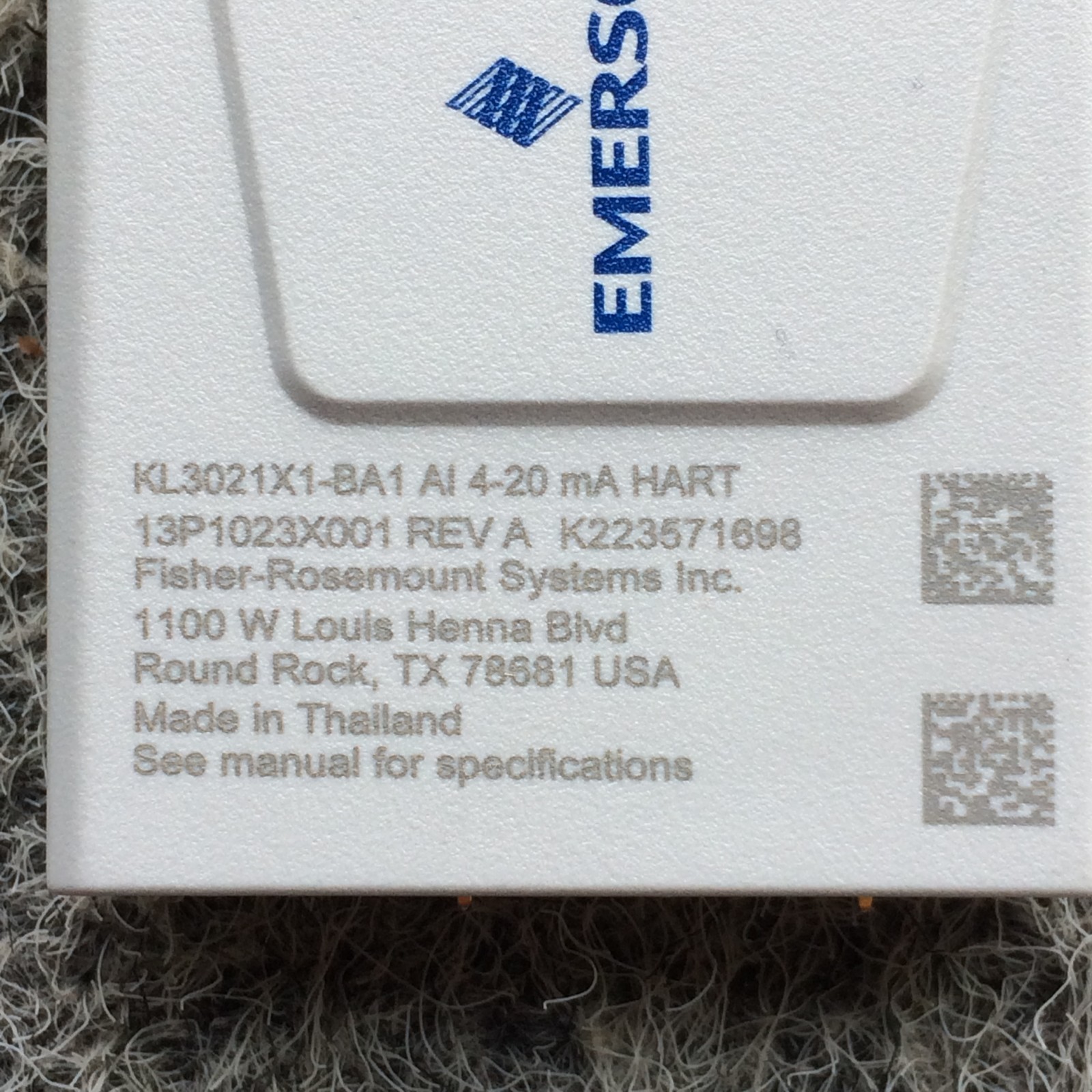 EMERSON DELTAV KL3021X1-BA1 AI 4-20 MA HART CHARMS KL3021X1BA1 SE4303T01