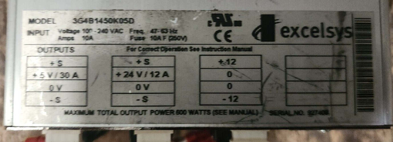 EXCELSYS 3G4B1450K05D POWER SUPPLY