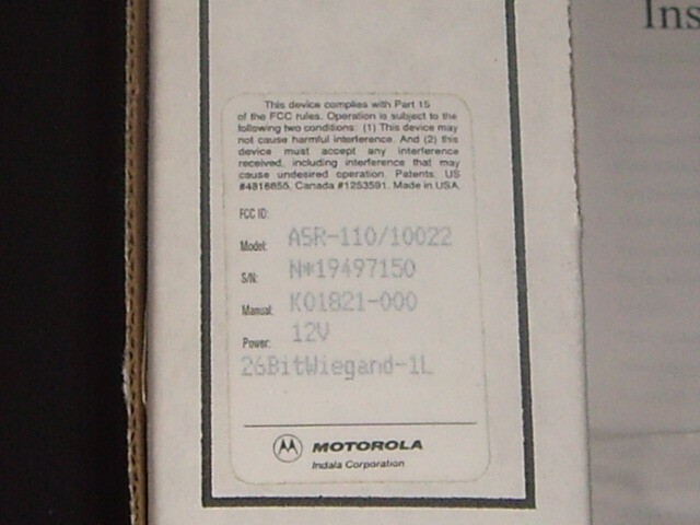 ASR-110/10022 PR-ASR-110 Standard 26 bit Wiegand Reader
