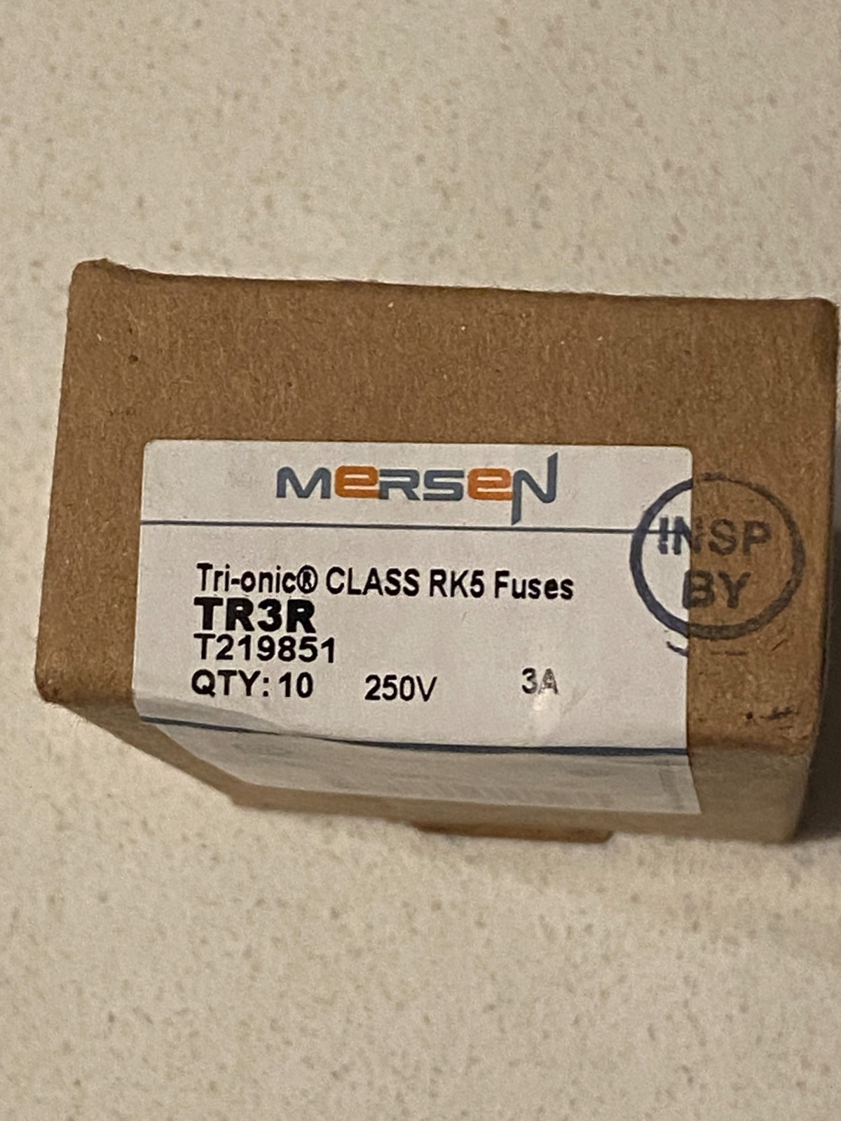Mersen TR3R T219851 Tri-onic Class RK5 Fuses 250V 3A BOX of 10 – NEW