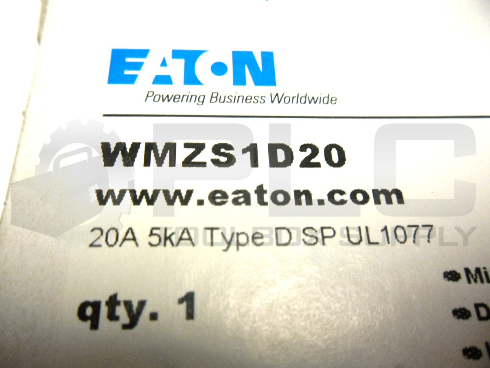 NEW EATON WMZS1D20 CIRCUIT BREAKER 20A TYPE D