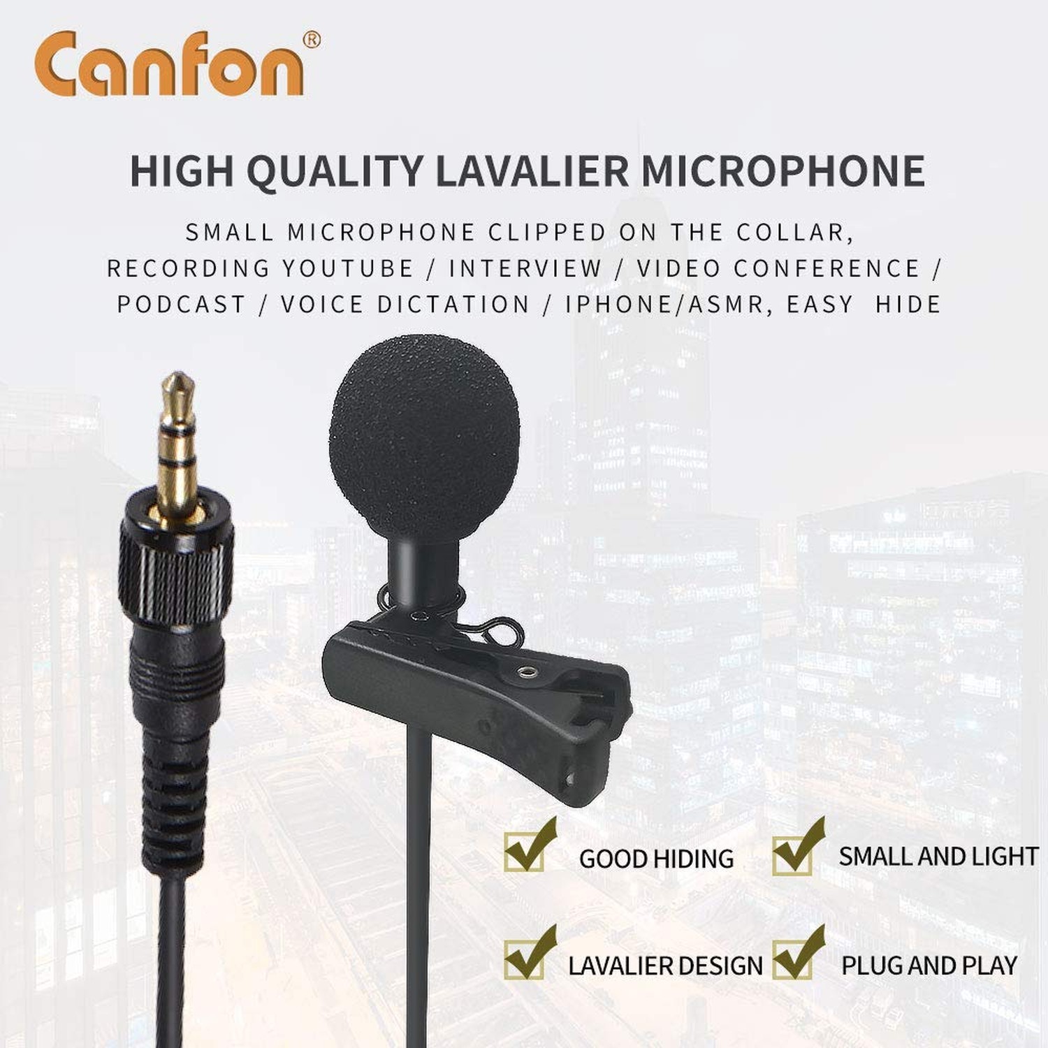 Omnidirectional Lavalier Microphone for Sony UWP V1/D11/D21 Wireless Micropho…