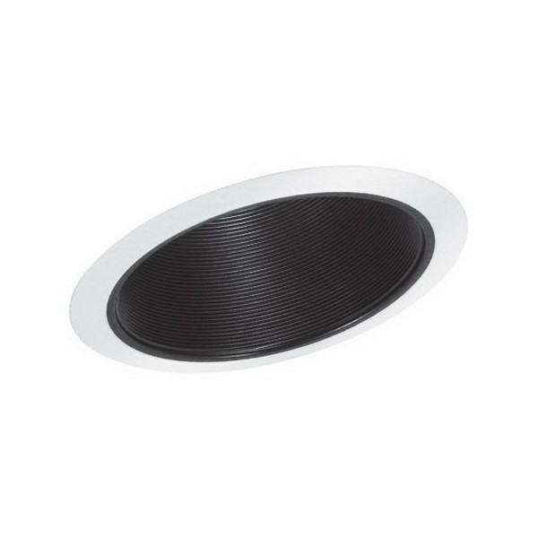 Elite Lighting B391P-WH 7-1/2″ OD Baffle Trim Black/White Incandescent/CFL