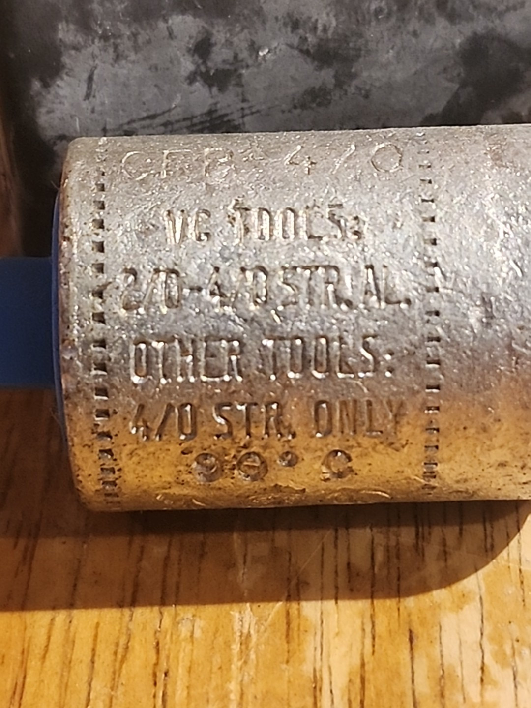 New Old Stock Versatile CEP-4/0, Crimp-on Pin, Aluminum, 2/0-4/0 Str.Al. VC TOOL