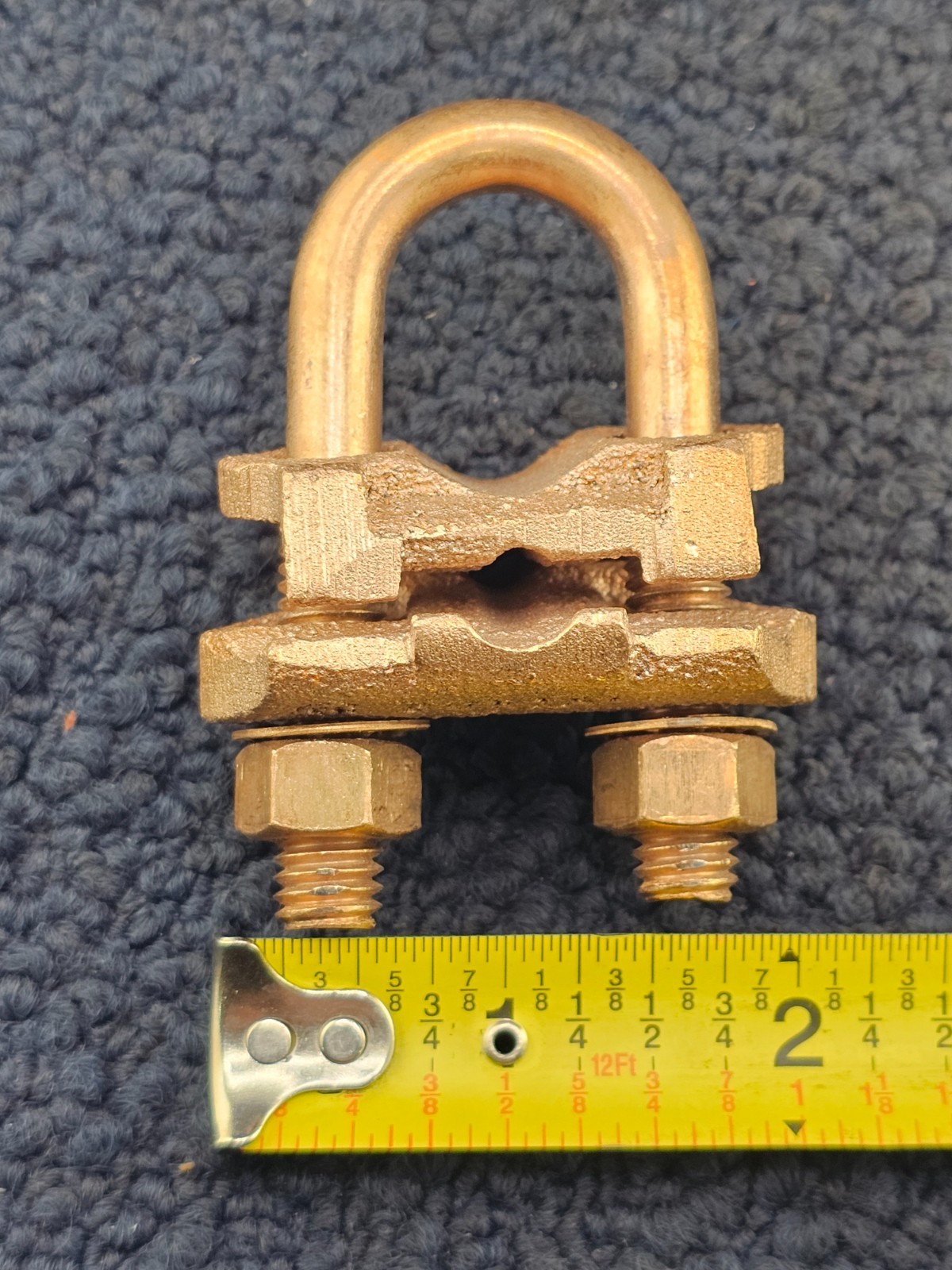 Burial Grounding Connector, Copper Alloy 4 SOL-2/0 STR 1/2 ROD 1/4 IPS