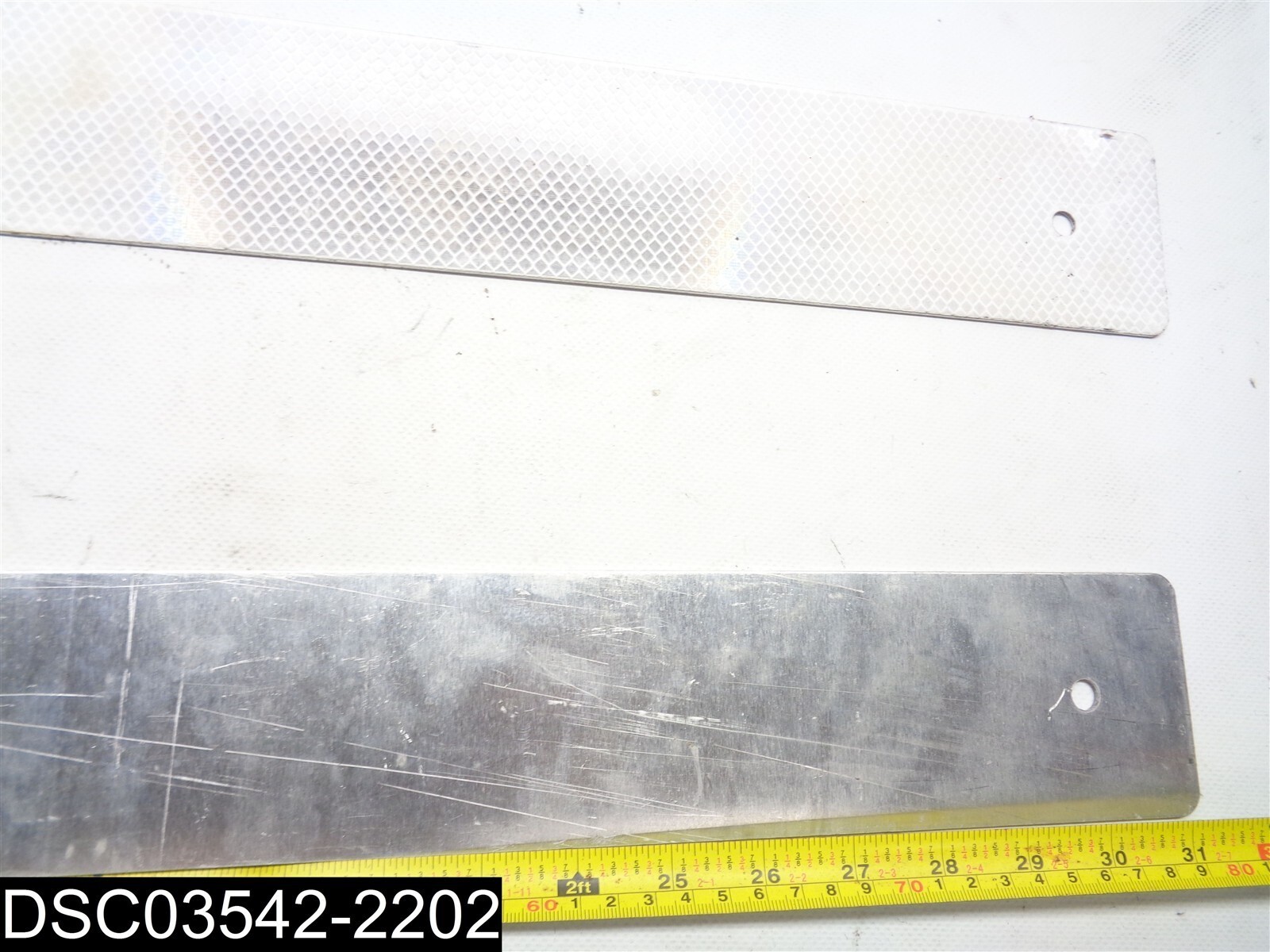 QTY=2: 3″ X 30″ White Reflective Aluminum Sign With Predrilled Holes