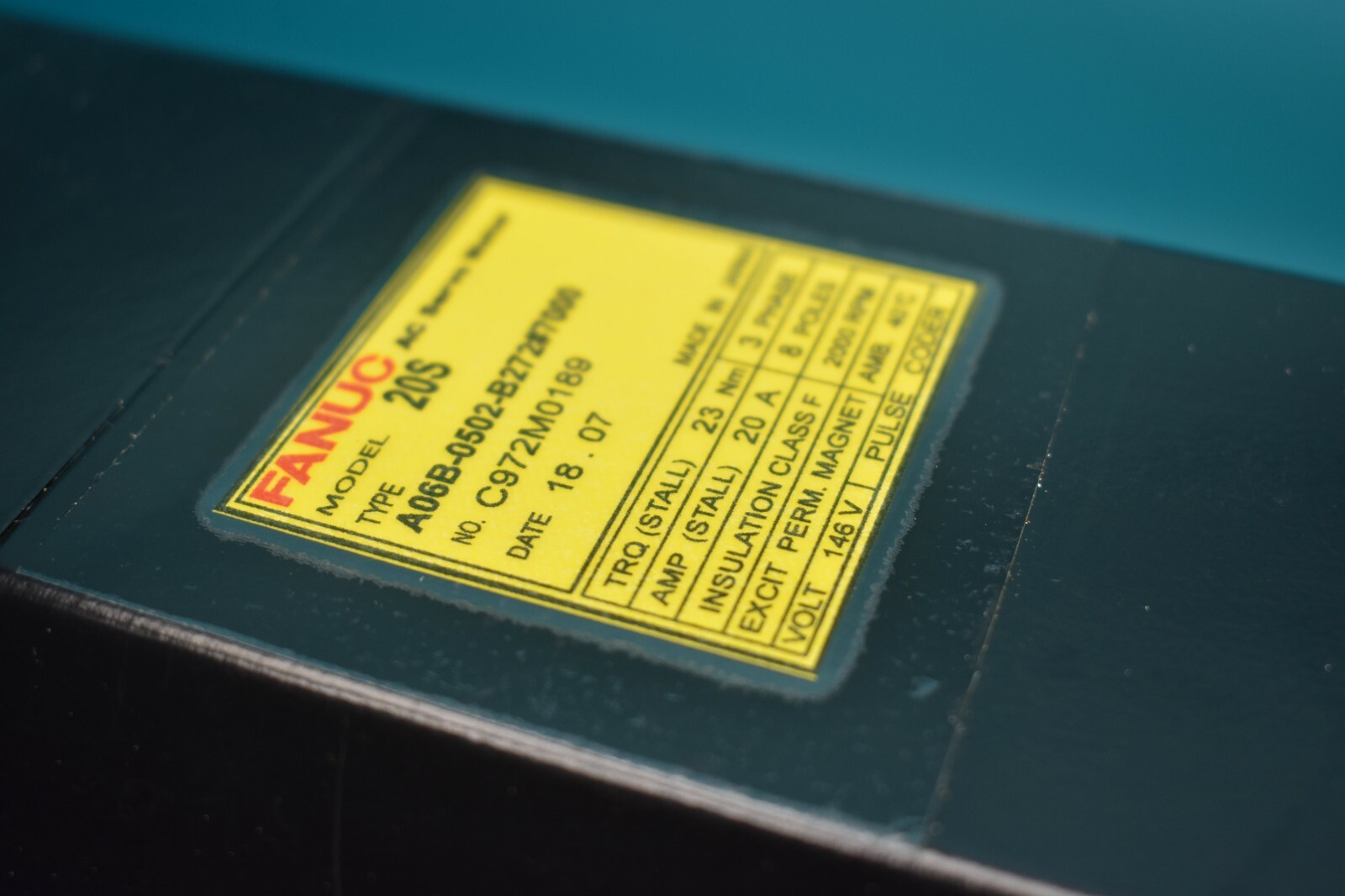 NEW FANUC A06B-0502-B272#7000 MODEL 20S AC SERVO MOTOR