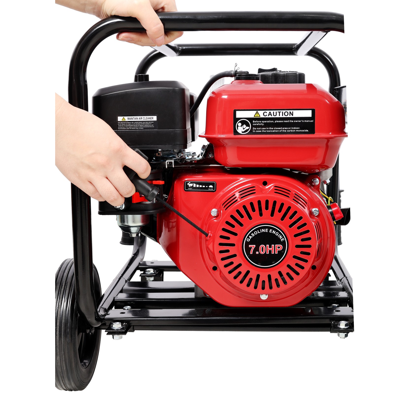 3 Inch Gas Engine Water Pump 7HP 212CC 264GPM with Hose Wheels