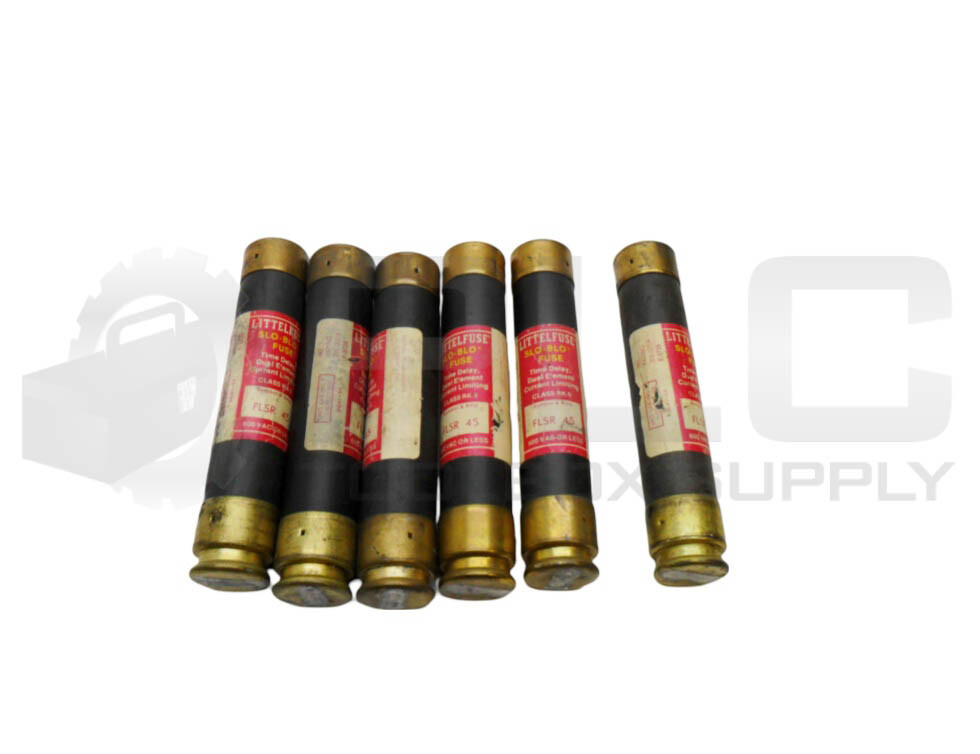 LOT OF 6 LITTELFUSE FLSR 45 SLO-BLO FUSE 45A 600VAC