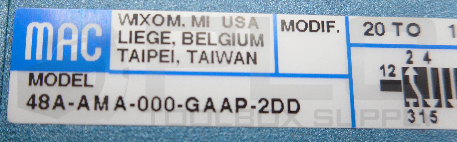 NEW MAC 48A-AMA-000-GAAP-2DD VALVE 20 TO 120PSI