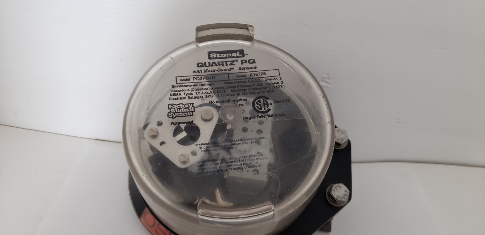 STONEL PQ2PC1R QUARTZ PQ VALVE POSITION INDICATOR, MAXX-GUARD SENSOR