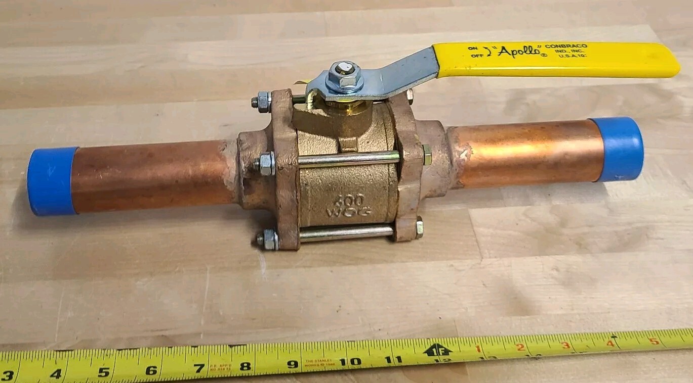 Apollo 82-207-A1, 1-1/2 600WOG Dual Port Solder Ball Valve