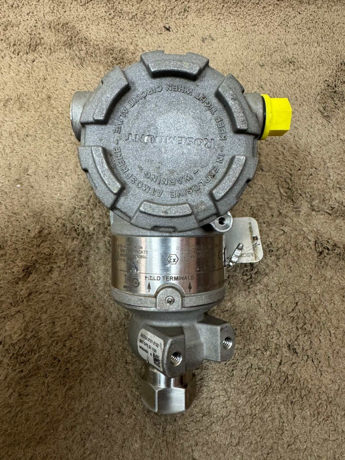 Rosemount / Pressure Transmitter / 3051TG4 / WP 1480PSI-103BAR / Cal. 0-55BAR G