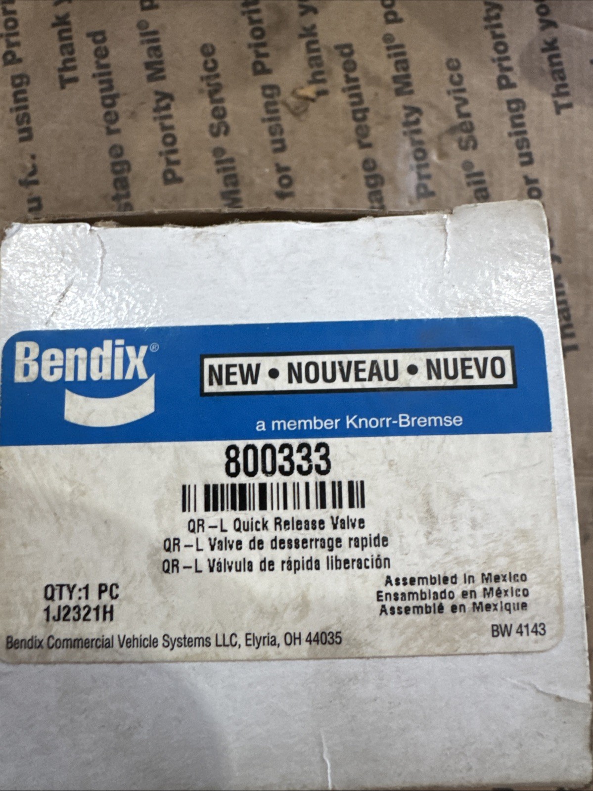 NEW BENDIX 80033 QUICK RELEASE VALVE 3/8″-1/2″ *READ*