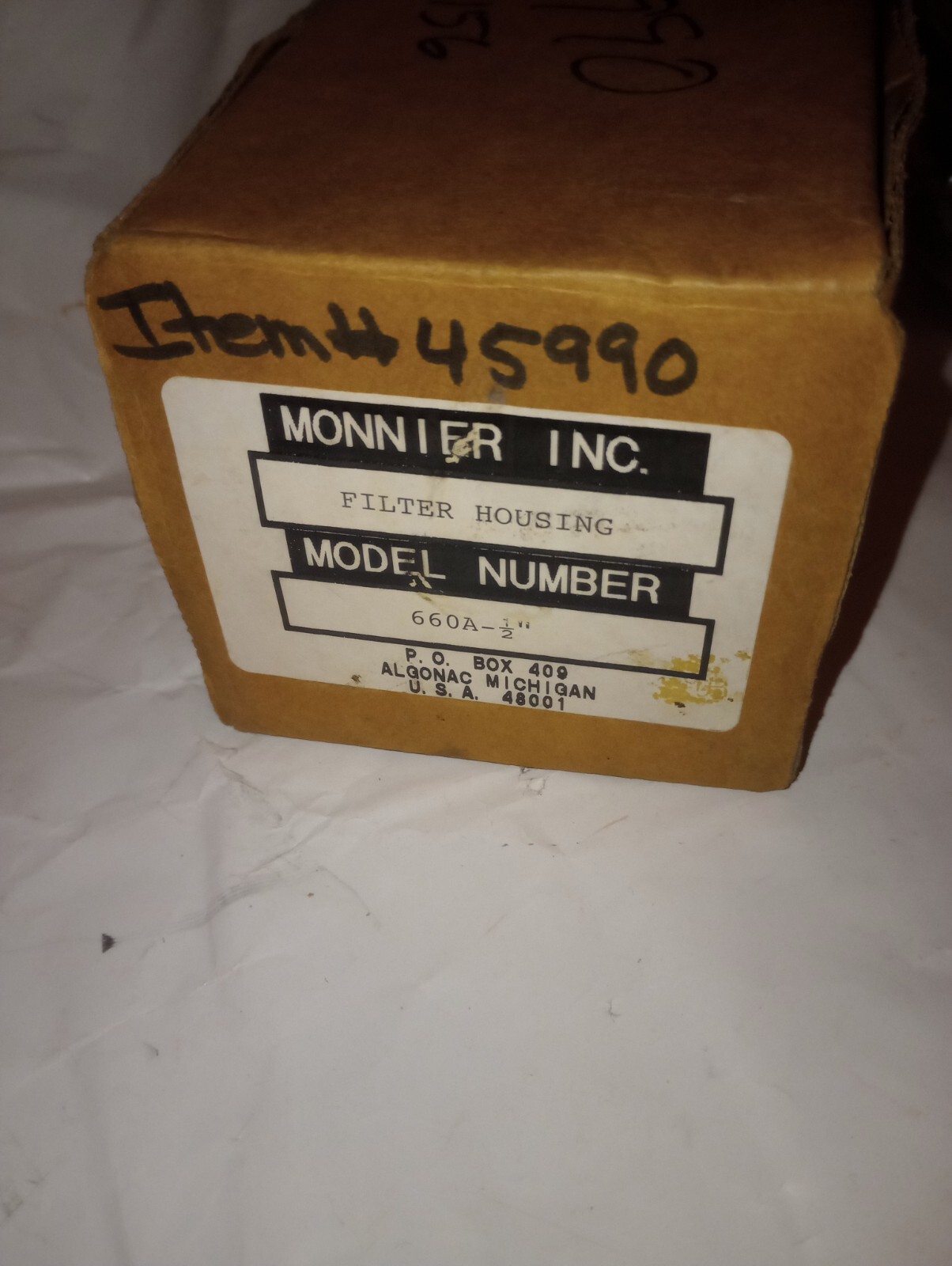 NEW GENUINE MONNIER, INC. MODEL 660A-1/2″ FILTER HOUSING 150 PSI