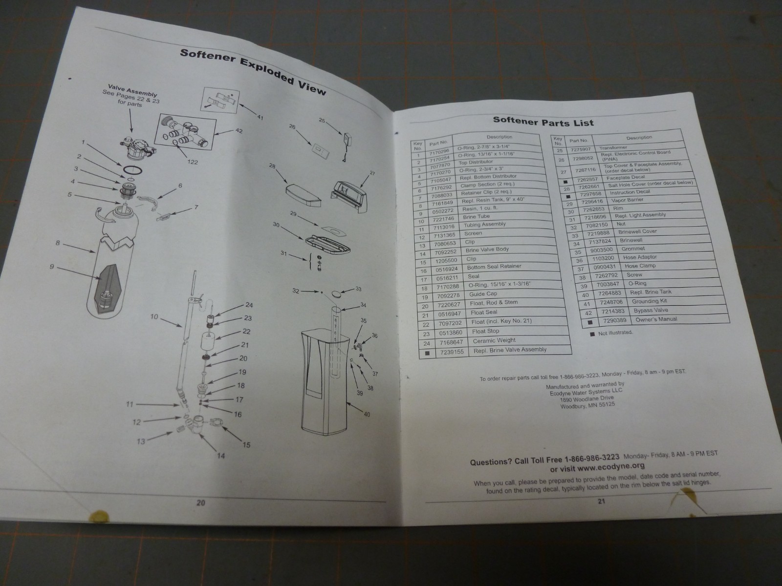 Used Installation & Operation Manual for Whirlpool WHES40 Demand Water Softener