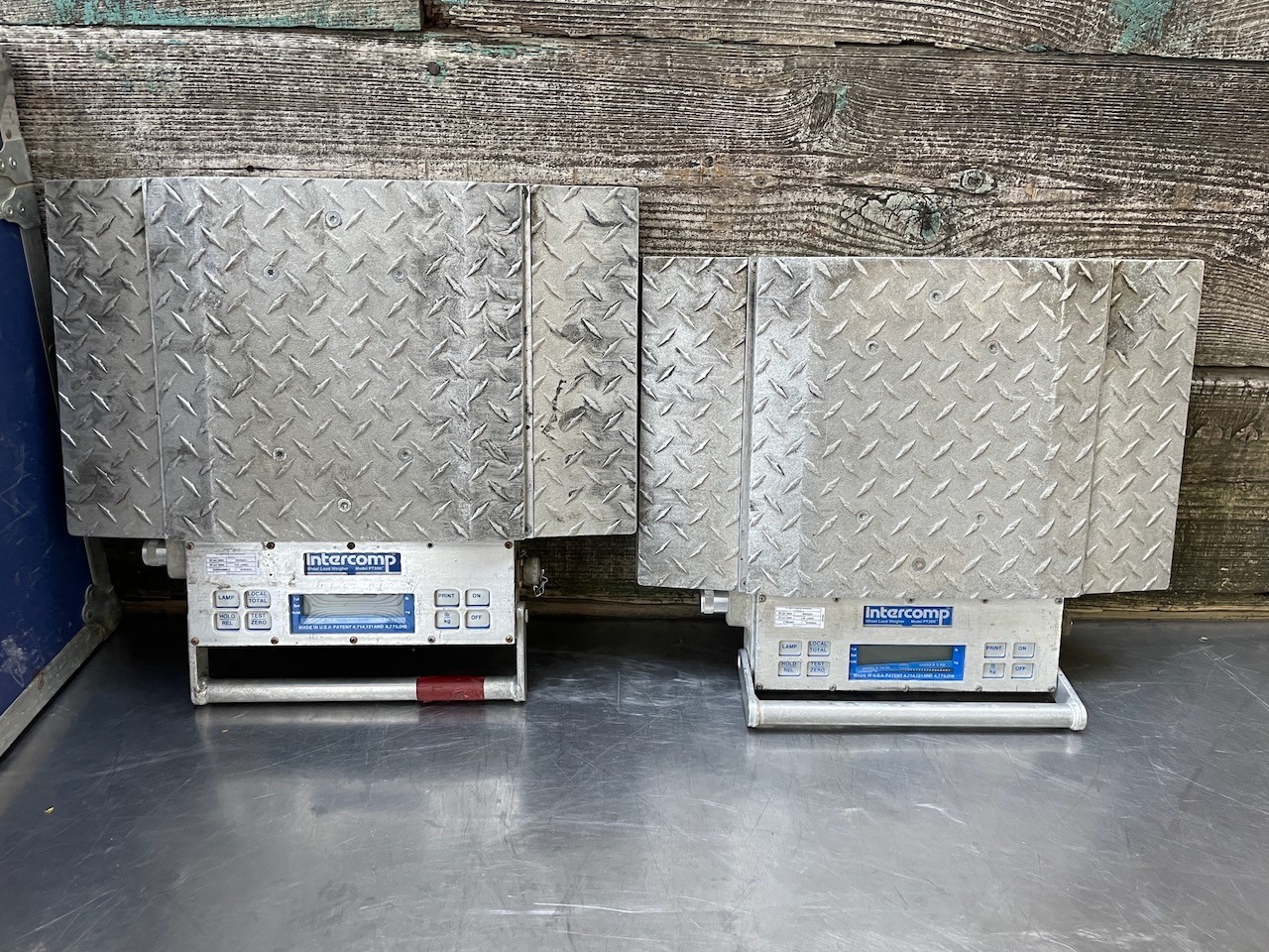 -LOT of 2- Intercomp PT300 Wheel Load 25,000 Portable Truck Scale with Dual Case
