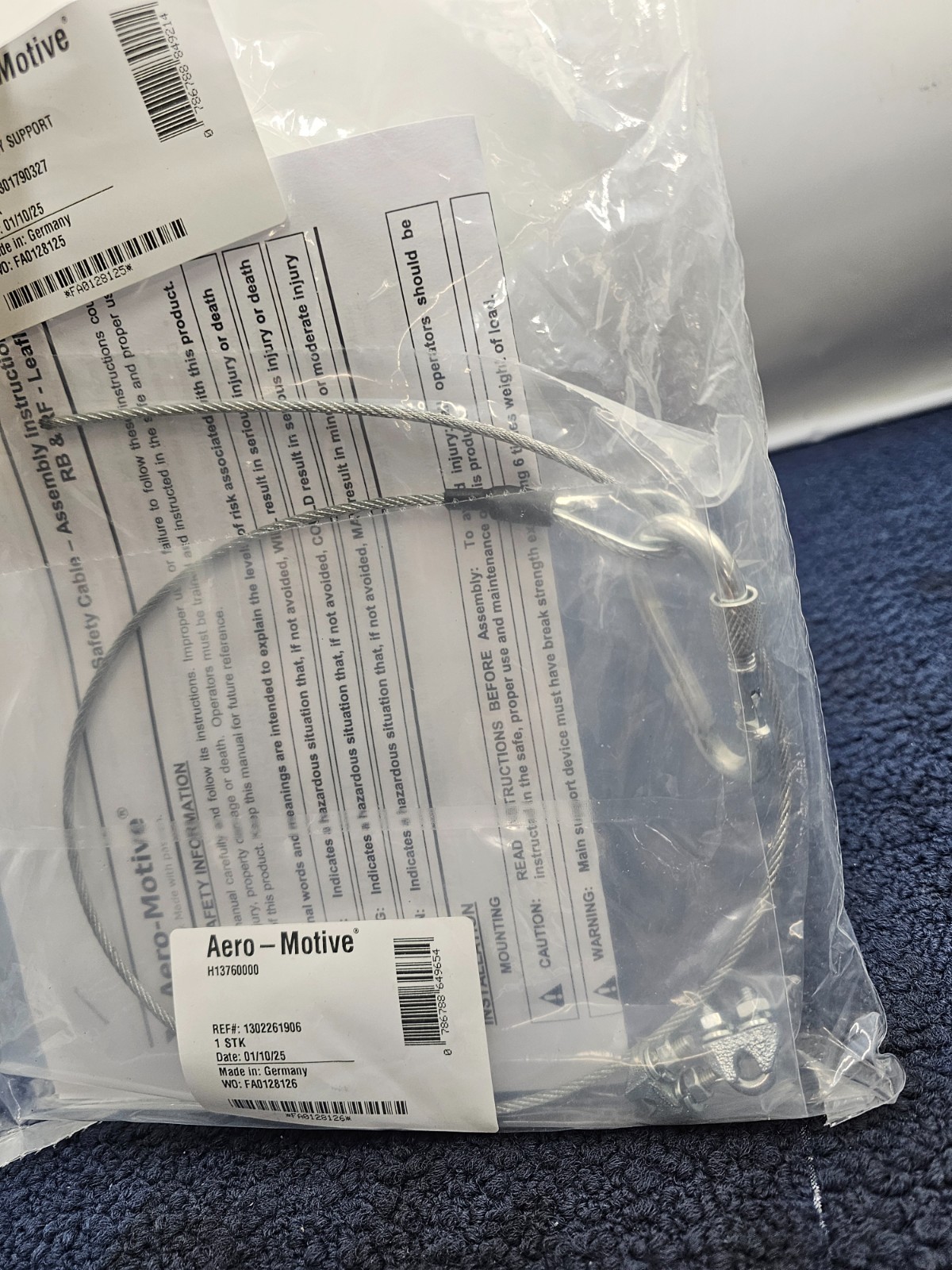 Aero-Motive 1301790327 Secondary Support Wire For RF/BF Balancers & Torque Reels