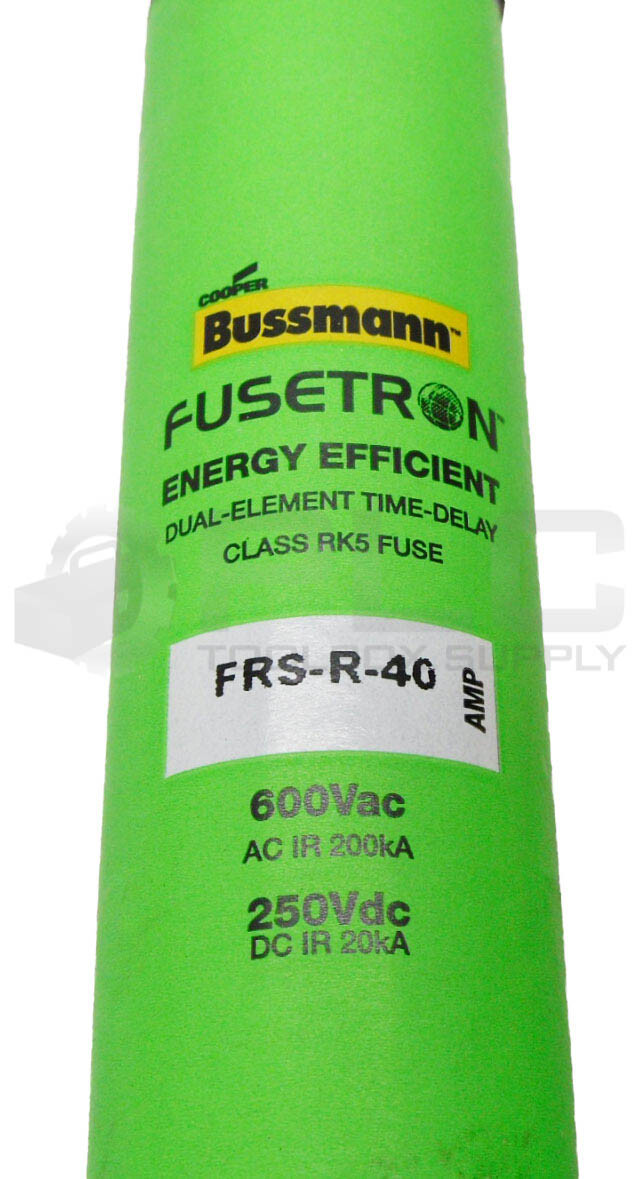 NEW BOX OF 10 BUSSMANN FRS-R-40 ENERGY EFFICIENT FUSE 40A 600VAC 300VDC *READ*